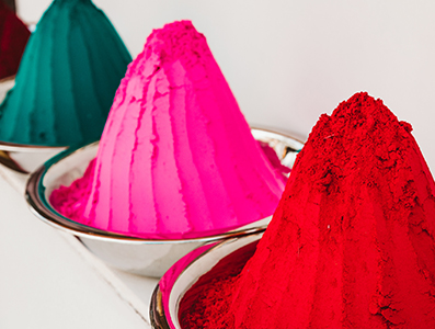 Pigments for the Holi festival in India